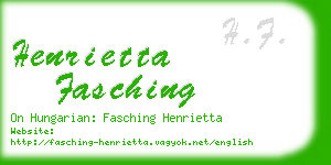 henrietta fasching business card
